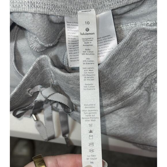 NEW Lululemon Scuba Jogger Sherpa Stripe Heather Grey Gray Joggers Pants Size 10 - Picture 10 of 14